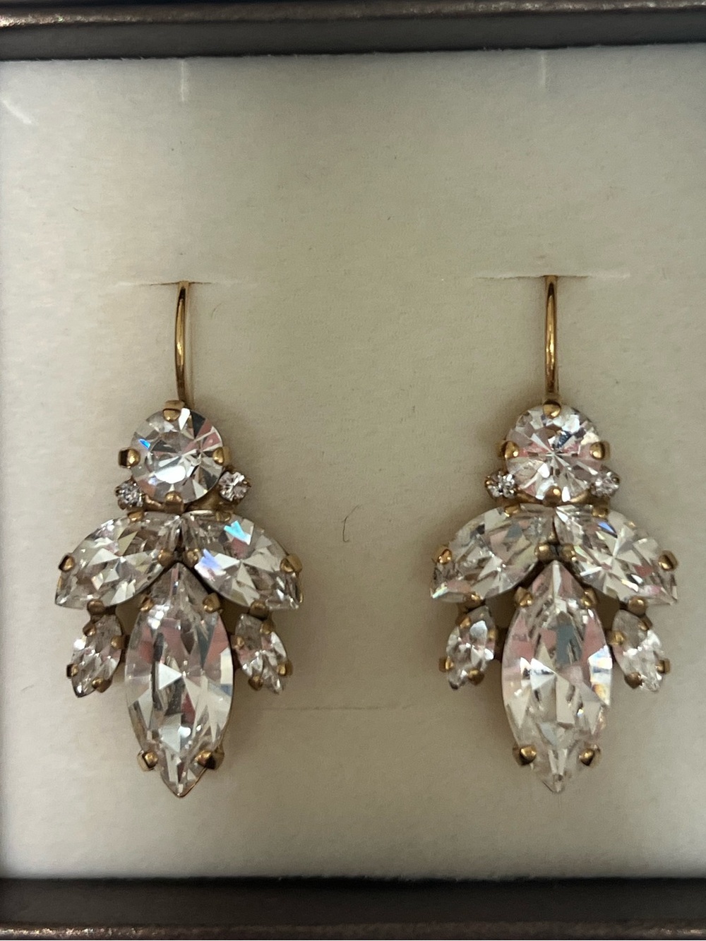 Gold-Tone Clear Crystal Drop Bridal Earrings - Women Jewelry